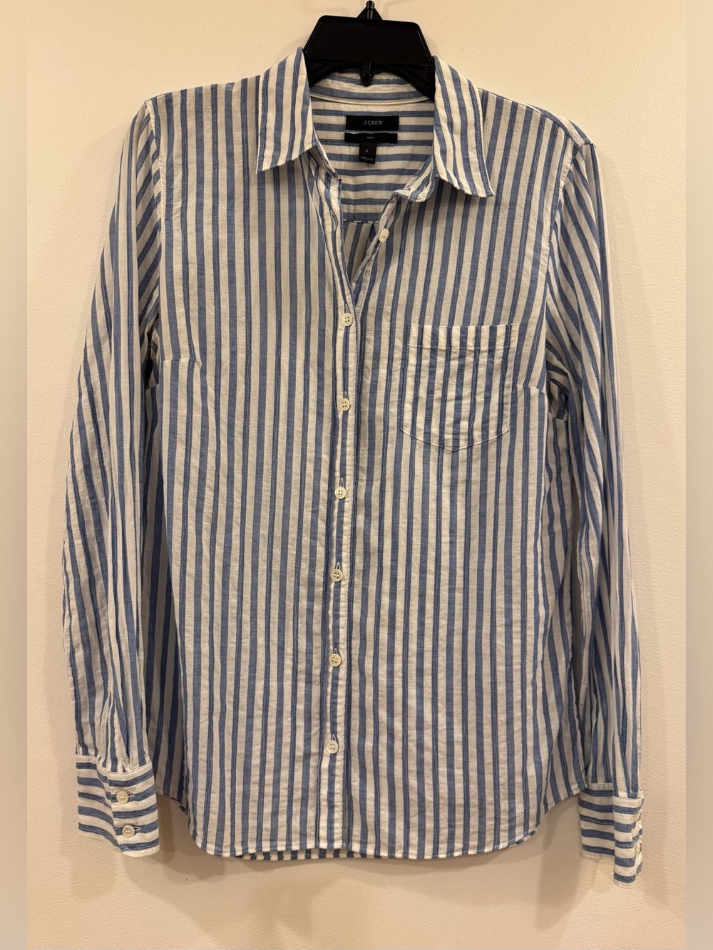 J. Crew Lightweight Cotton Boy Fit Long Sleeve Button Down Shirt, Size 6